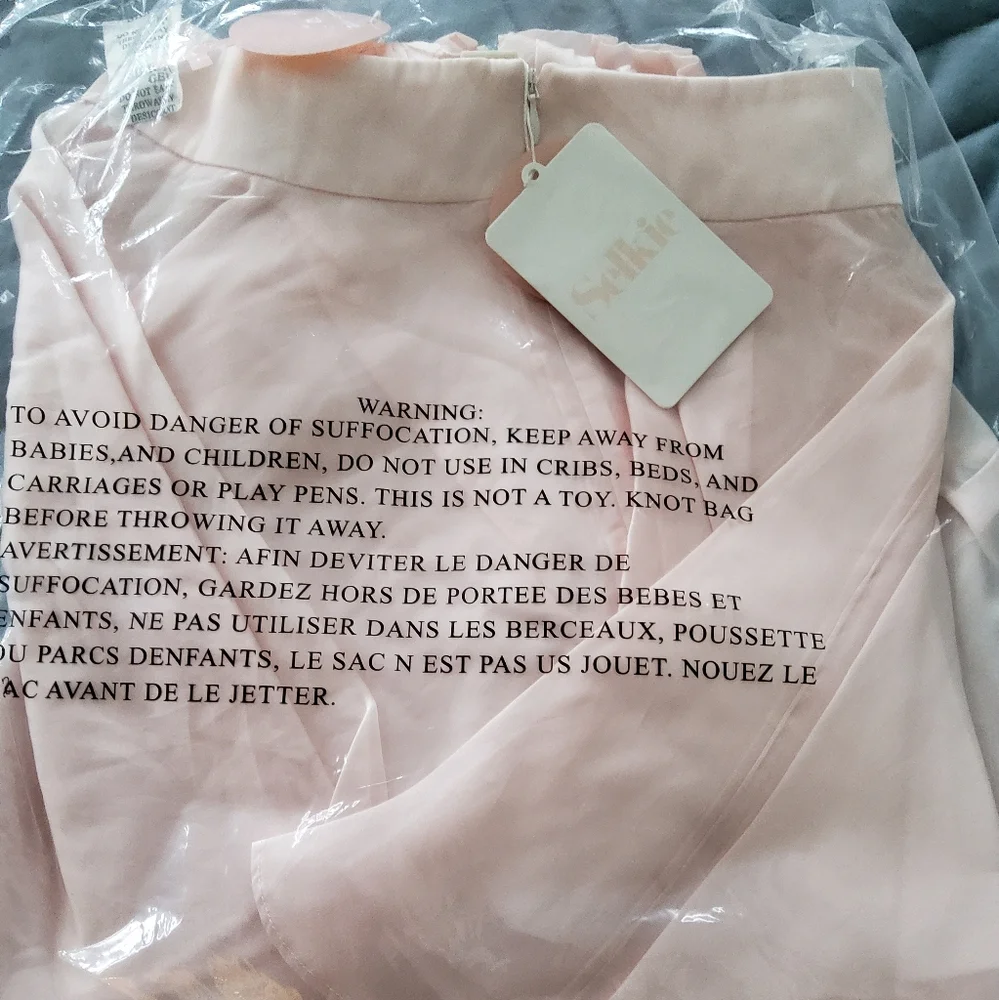 Selkie The Silk Satin Paper Doll Blouse Peach - Picture 12 of 16